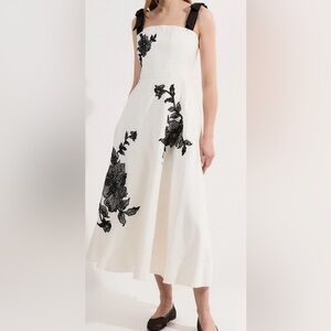 Karen Millen NWT Floral Midi Dress  Yvory Elegant summer  6 US